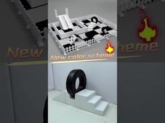 Attrezzatura per giochi morbidi con doppio scivolo Set nero e bianco per bambini in affitto