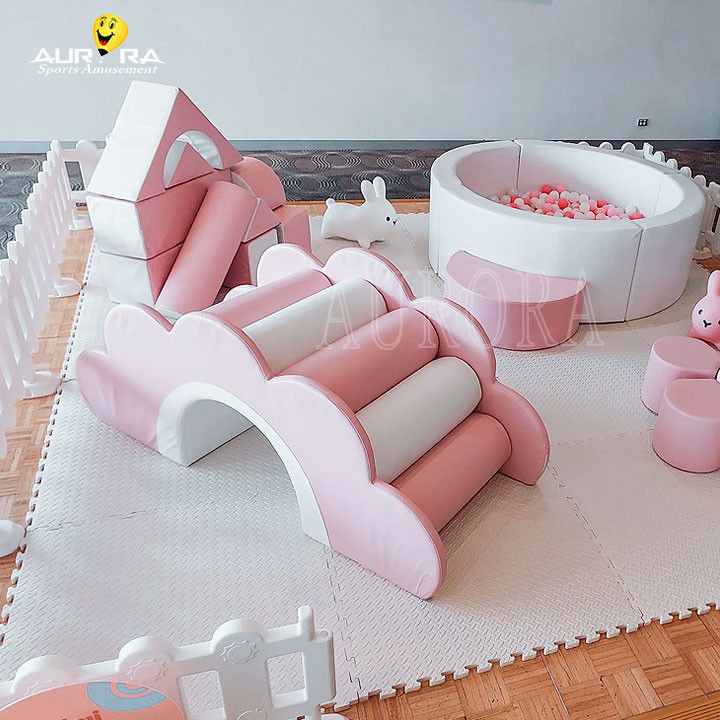 Pastello rosa Bianco Bambini attrezzature di gioco non tossiche alpinisti per gioco soft indoor