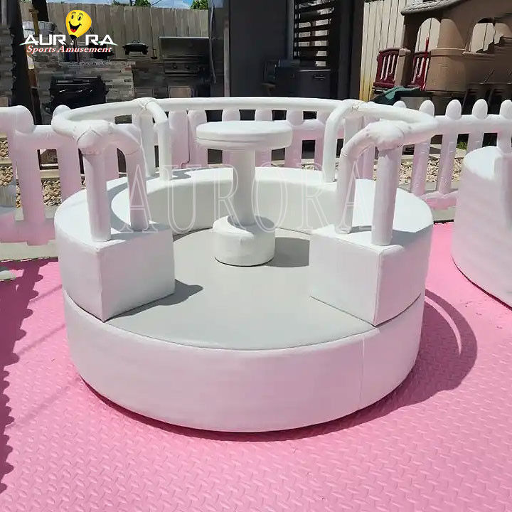 Pacco di giochi soft bianco rosa Parco giochi soft per bambini all'aperto