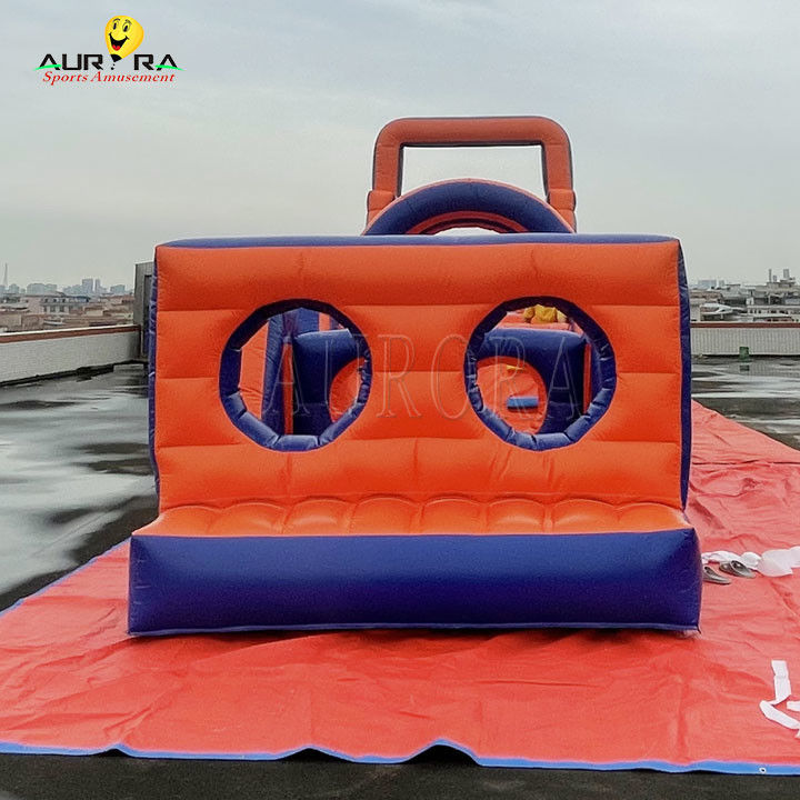 Pvc all'aperto sfoggio gonfiabile pista di ostacoli casa di rimbalzo non tossica rosso blu colore