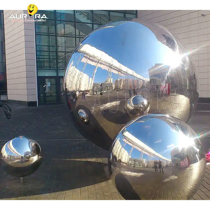 Sfera gigante sigillata sfera argento sfere a specchio gonfiabili per la decorazione
