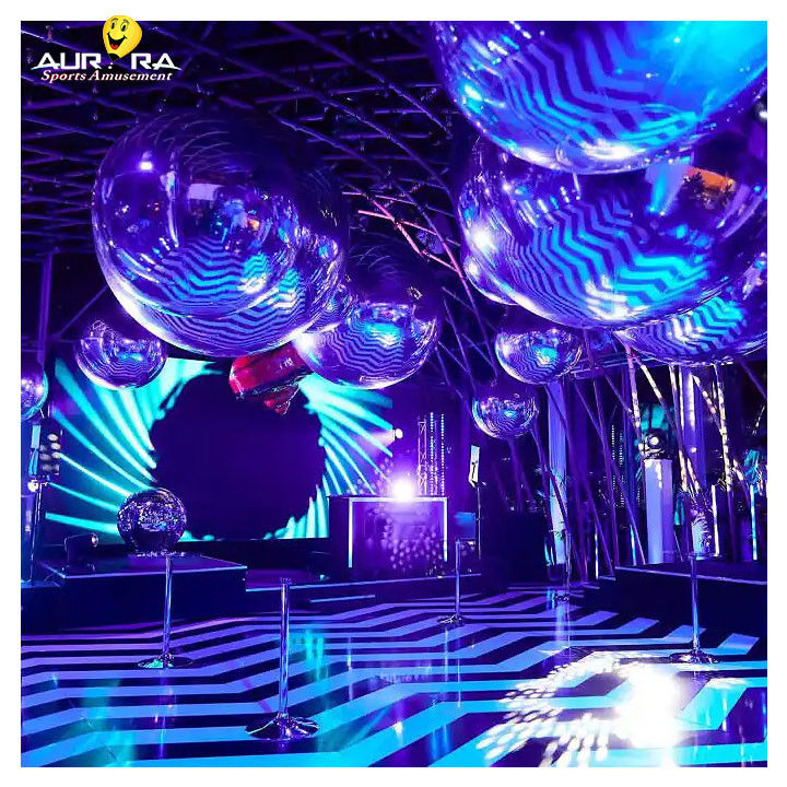 Giant Silver Inflatable Mirror Ball PVC Per Decorazione di Festa di Natale