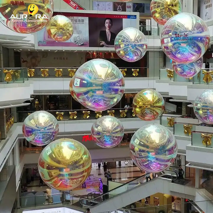 Decorazione di eventi con sfere a specchio gonfiabili in PVC rosa