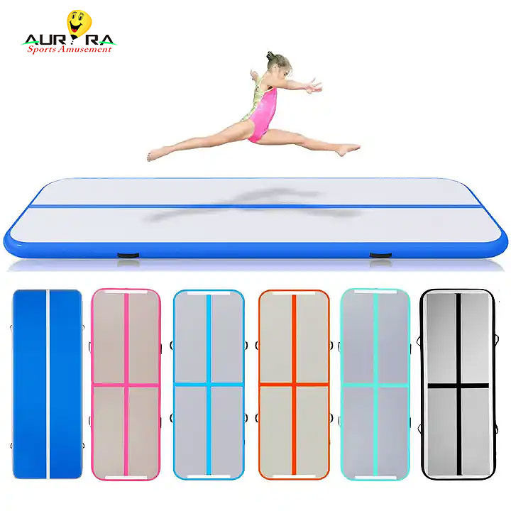 Gym Tumbling Gymastics Air Track Mat 3m Out Door Inflatabile Salto Mat Blu
