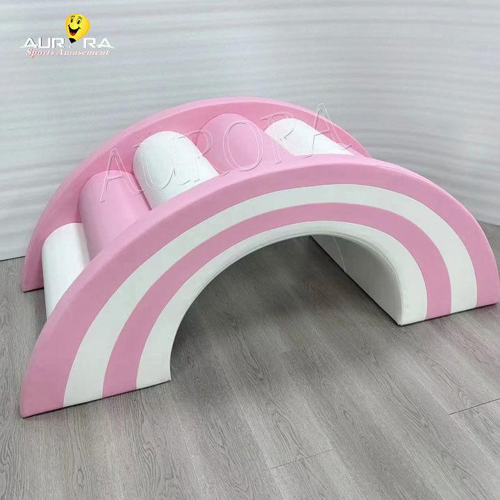 Indoor Kids Toddler Soft Play Attrezzatura da arrampicata rosa e bianco Set per festa