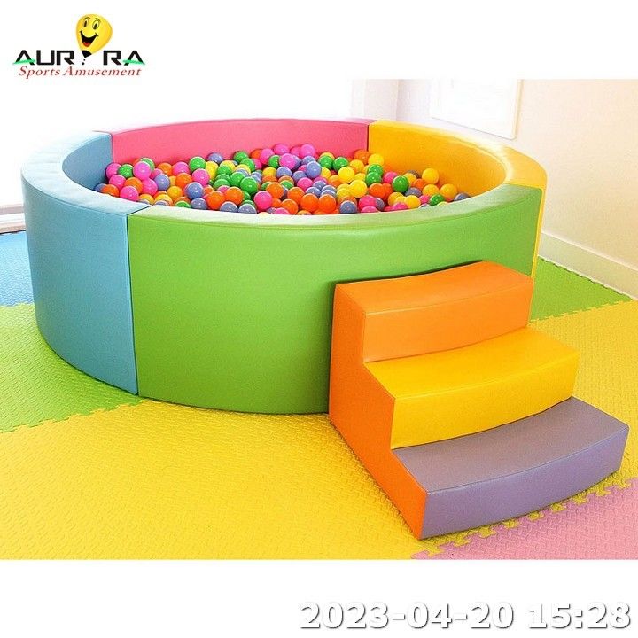 Orange Round Ball Pit Pool Gioco Parco giochi Bambini Slide Indoor Soft Play