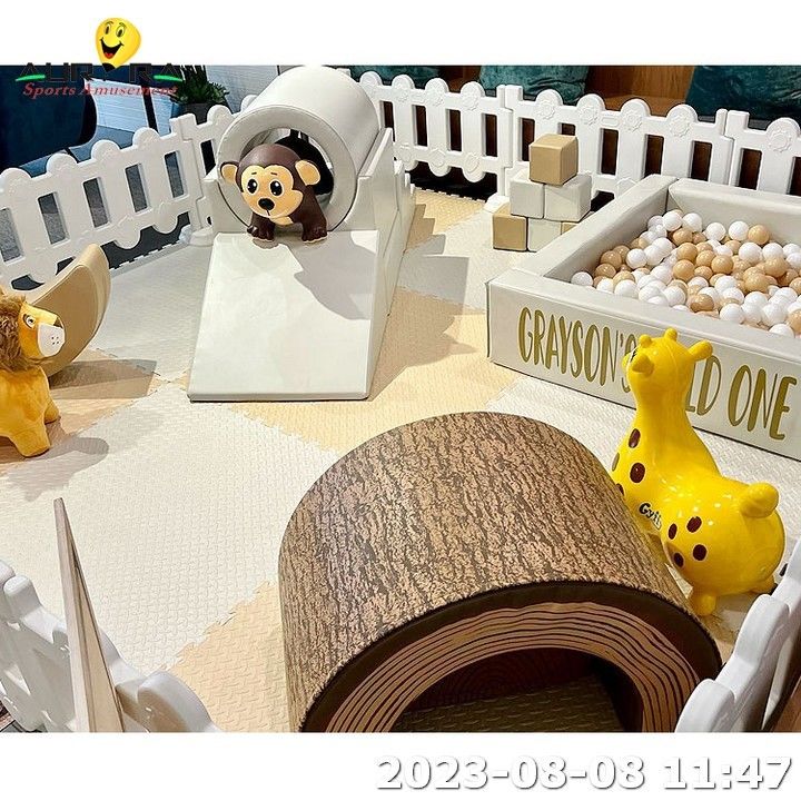 Parco giochi al coperto Soft Play Nero e bianco Bambini Parco giochi all' aperto Con buttafuori
