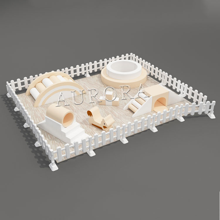 Soft Play per bambini bianco e rosa Soft Play inserito nella porta e all' esterno