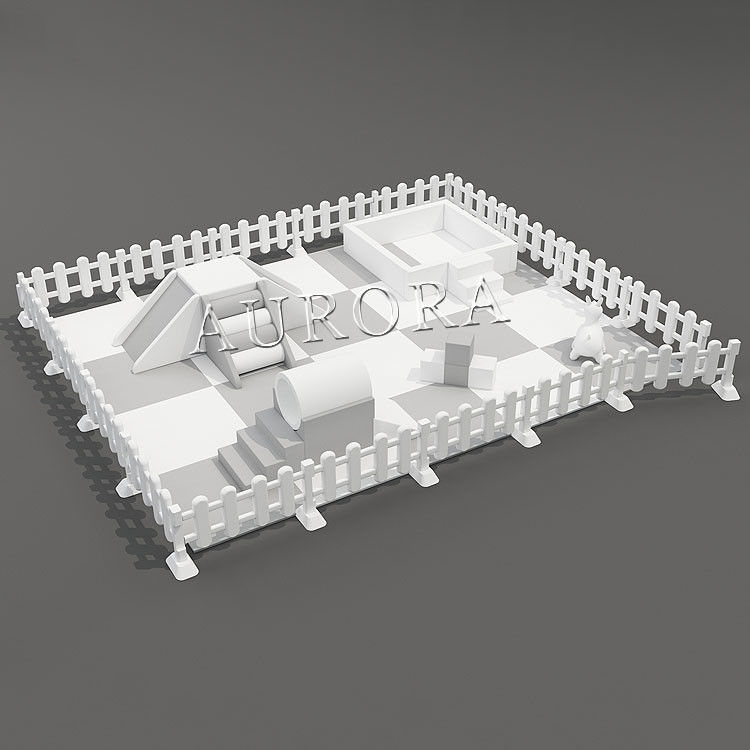 Soft Play White Fence Indoor Foam Slide Ball Pool Area per giochi morbidi per bambini