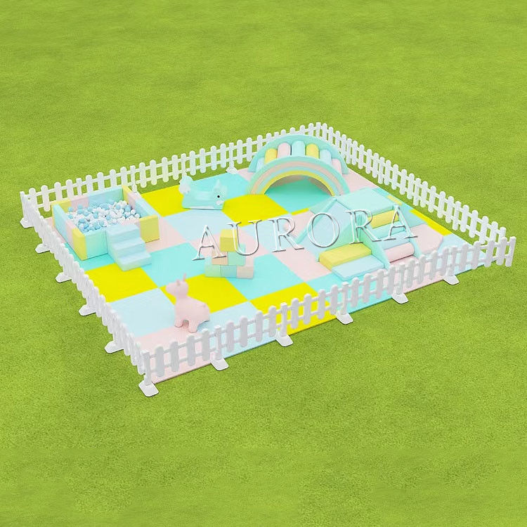 Kids Soft Play Set Super Indoor Soft Play Equipment Pacchetto Soft Bianco E Rosa