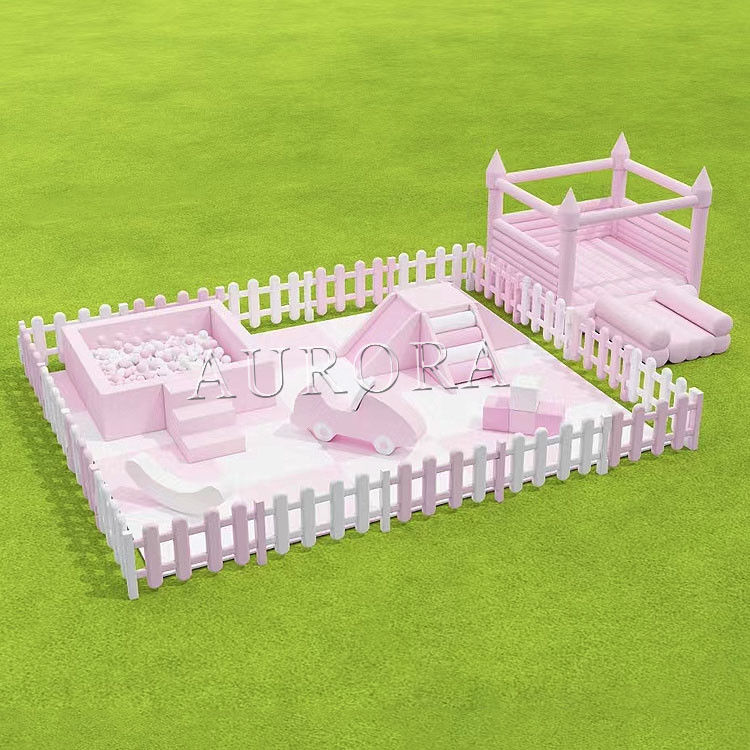 Bambini Soft Play Slide Con Ball Pit Outdoor gonfiabile White Castle Bounce House