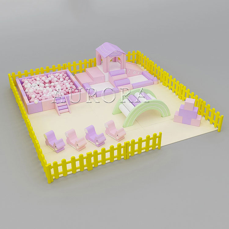 Equipaggiamento di gioco reale Soft Play Purple Pink Foam Indoor Soft Play Fence