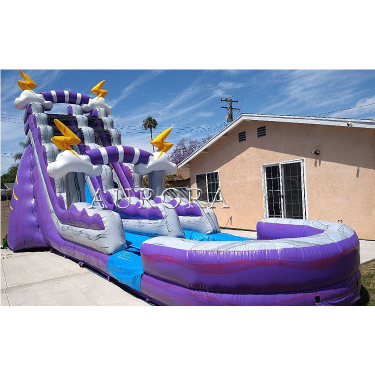 Slide d'acqua gonfiabile gigante gonfiabile per adulti Slide d'acqua per piscina secca e umida 18 piedi