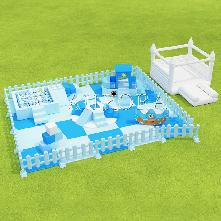 Pacco Soft Play Blocchi da arrampicata Equipaggiamento da gioco Blu Bianco Set per noleggio di festa