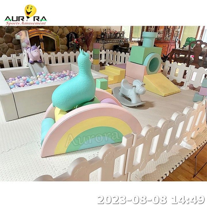 Bianco Verde Bambini Soft Play Blocchi di schiuma Play Set Con Ball Pit Soft Play Attrezzature