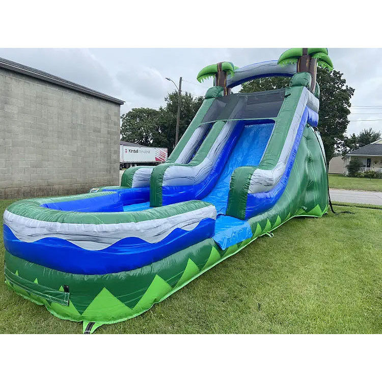 Slide d'acqua gonfiabile commerciale Slide d'acqua in PVC rosso con soffiatore d'aria per bambini adulti