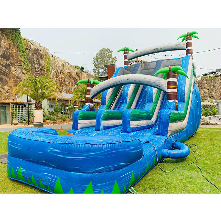 Bounce Obstacle Inflatabili scivoli d'acqua per piscina doppia corsia colorati giochi per adulti