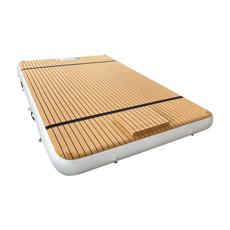 Piattaforma galleggiante gonfiabile Isola d'acqua Jet Ski Dock Matta di forma C Dock galleggiante per lago