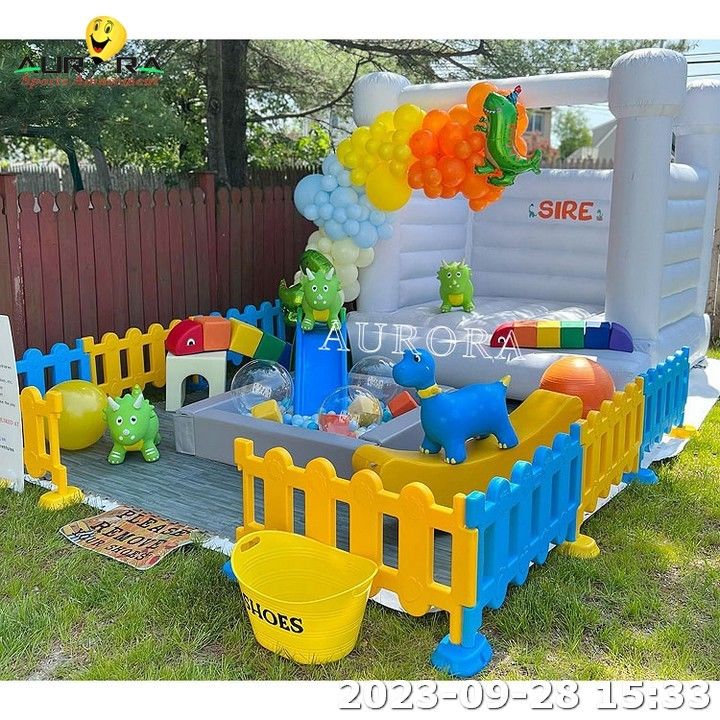 Equipaggiamento per giochi soft per bambini al coperto con Blue Bounce House per il noleggio di feste