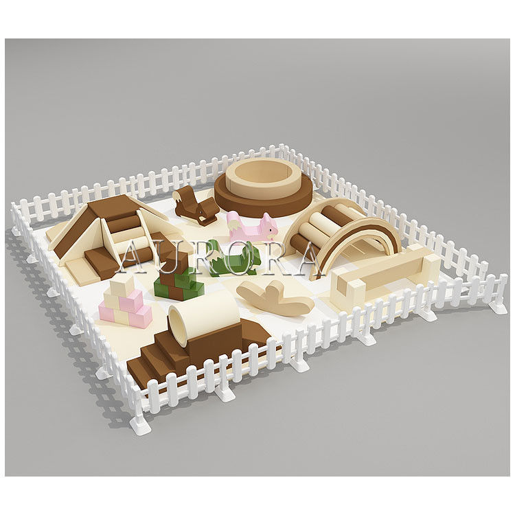 Fabbrica Soft Play Parco giochi Caffè attrezzature beige Indoor Soft Play Round Ball Pit