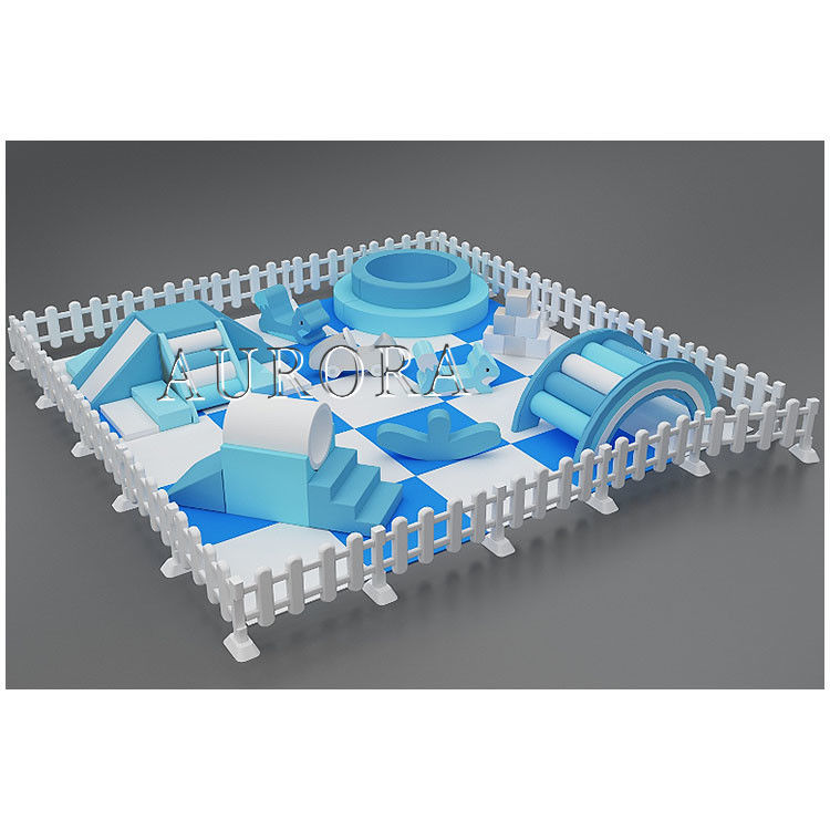 Attrezzatura per soft play su misura Set di soft play in schiuma bianca e blu