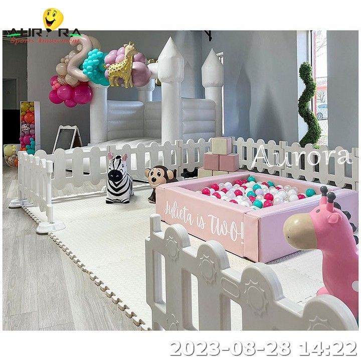 Set di attrezzature per soft play gonfiabili colore neutro rosa per bambini pacchetto soft play