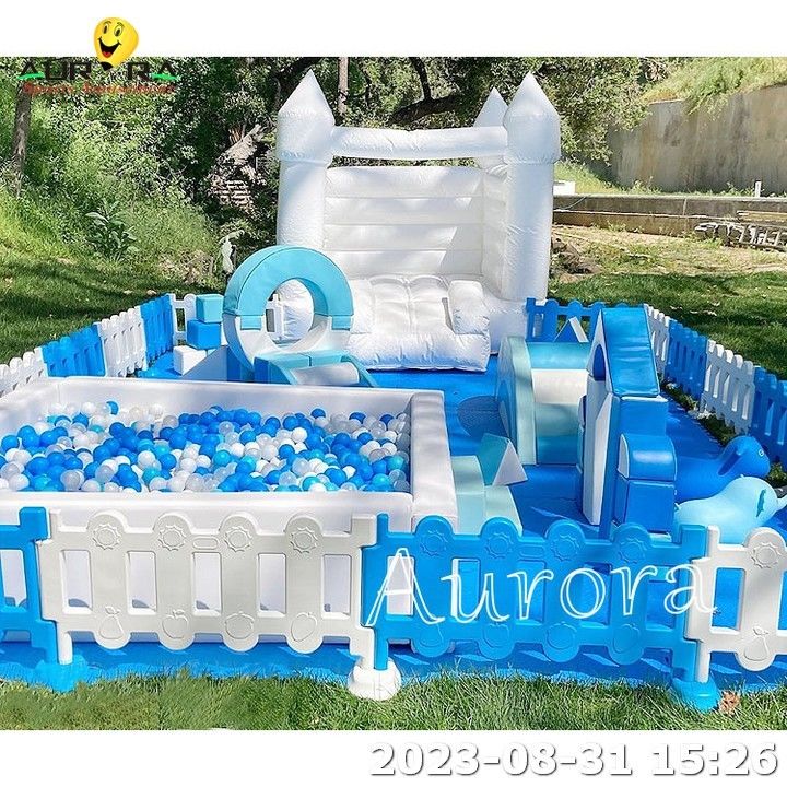 Set di attrezzature per soft play gonfiabili colore neutro rosa per bambini pacchetto soft play