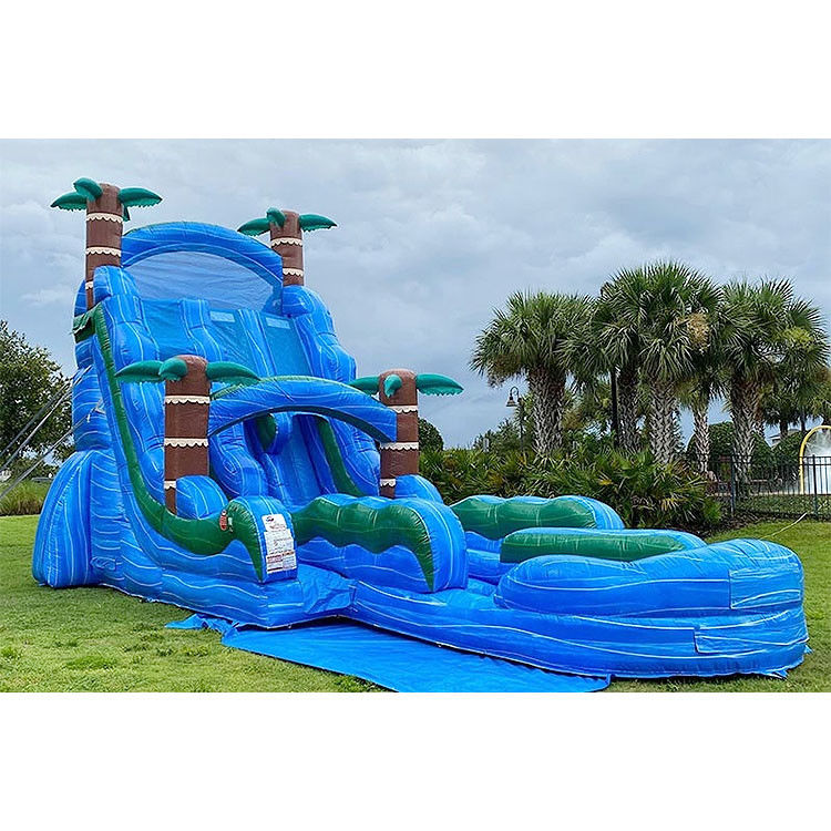 Scivolo d'acqua gonfiabile gigante per feste all'aria aperta Casa rimbalzo scivolo d'acqua blu