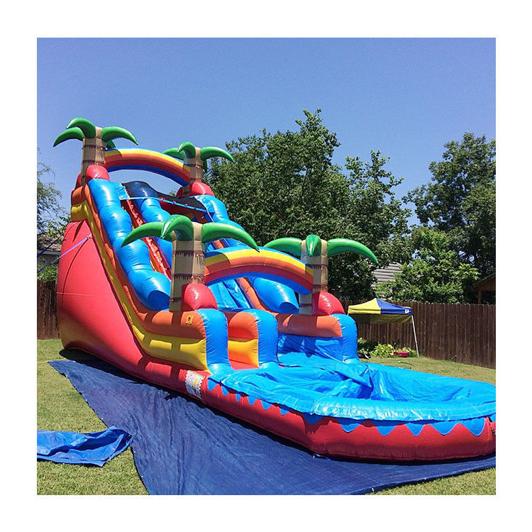 Scivolo d'acqua gonfiabile per bambini blu con piscina scivolo esterno per adulti